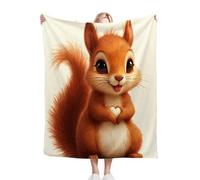 ZZXHG Blanket King Size Yellow Cartoon Squirrel, Weighted Blankets Thick for Adults Teens, Fluffy Fleece Throw Blankets Large, Reversible Microfiber Sofa Blanket for Bed Chairs Office