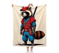 ZZXHG Blanket Throw for Adults Brown Raccoon, Plush Flannel Blanket for Bed King Size, Soft Reversible Microfiber Fluffy Fleece Throws Large for Couch Car Sofa, 220x240 cm_i479