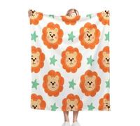 ZZXHG Blanket Throw for Adults Cartoon Lion, Plush Flannel Blanket for Bed King Size, Soft Reversible Microfiber Fluffy Fleece Throws Large for Couch Car Sofa, 220x240 cm_8351a