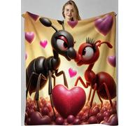 ZZXHG Blanket Unisex 30x40 Inch Animated Ant, Kids Throws Blankets Thick for Bed Sofa Chairs, Lightweight Flannel Plush Blankets for Boy Girl, Warm Microfiber Fluffy Fleece Throws_A20150