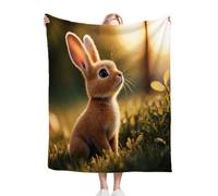 ZZXHG Blanket Unisex 30x40 Inch Easter Bunny, Kids Throws Blankets Thick for Bed Sofa Chairs, Lightweight Flannel Plush Blankets for Boy Girl, Warm Microfiber Fluffy Fleece Throws_j10394
