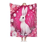 ZZXHG Blanket Unisex 30x40 Inch Easter Bunny, Kids Throws Blankets Thick for Bed Sofa Chairs, Lightweight Flannel Plush Blankets for Boy Girl, Warm Microfiber Fluffy Fleece Throws_j10466