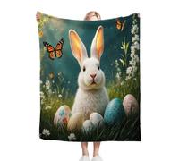 ZZXHG Blanket Unisex 30x40 Inch Easter Bunny, Kids Throws Blankets Thick for Bed Sofa Chairs, Lightweight Flannel Plush Blankets for Boy Girl, Warm Microfiber Fluffy Fleece Throws_j10310
