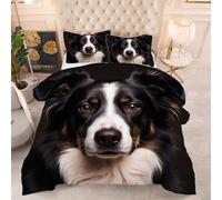 ZZXHG Duvet Double Border Collie, Lightweight Skin Friendly Quilt 200x200 cm, Soft Breathable Microfiber with Box Stitching - Ideal for Summer and All Seasons