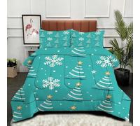 ZZXHG Duvet King Size Christmas Tree, Trendy Cozy Eco-Friendly Lightweight Coverless Duvet, Double Quilt Ideal For Summer & Winter with 2 Pillowcases (50x75 cm)_6436a