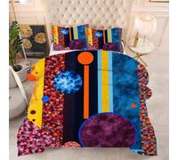 ZZXHG Duvet King Size Colourful Modern Print, Trendy Cozy Eco-Friendly Lightweight Coverless Duvet, Double Quilt Ideal For Summer & Winter with 2 Pillowcases (50x75 cm)_h533