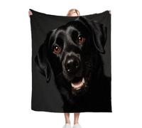 ZZXHG Flannel Blanket King Size 230 x 270 cm, Black Animal Dog, Microfiber Fleece Throw Sofa Blanket for Adults Kids, Soft Lightweight Bed Blanket for All Season, Fluffy Thick Throw
