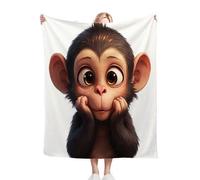 ZZXHG Flannel Blanket King Size 230 x 270 cm, Brown Cartoon Monkey, Microfiber Fleece Throw Sofa Blanket for Adults Kids, Soft Lightweight Bed Blanket for All Season, Fluffy Thick Blanket
