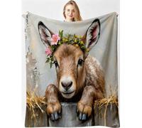ZZXHG Flannel Kids Blanket 40x50 Animal Deer Fleece Throw for Sofa-A169