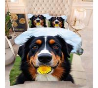 ZZXHG King Duvet Black Sheepdog, Feels Like Down, Luxurious Quilt, Soft and Comfy, Down Alternative Ultra-Soft Plush Breathable Duvet with 2 Pillowcases