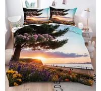 ZZXHG King Size Bedding Sets 3D Flower Tree, Microfiber Kingsize Duvet Cover Sets Adults with Zipper Closure, Quilt Covers with 2 Pillowcases 50x75cm - 220x230 cm_A17074