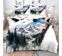 ZZXHG King Size Bedding Sets Animal Brown Bear Eagle, Microfiber Kingsize Duvet Cover Sets Adults with Zipper Closure, Quilt Covers with 2 Pillowcases 50x75cm - 220x230 cm_A4690