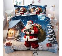 ZZXHG King Size Bedding Sets Father Christmas, Soft Microfiber Kingsize Duvet Cover Sets Adults with Zipper Closure, Reversible Quilt Covers with 2 Pillowcases 50x75cm - 220x230 cm_J1312