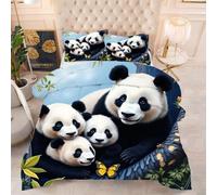 ZZXHG King Size Duvet All Season Reversible | Black and White Panda, Breathable Machine Washable Comforter with 2 Pillowcases (50x75cm), Hypoallergenic Microfiber Quilt for Master Bedroom, Hotel