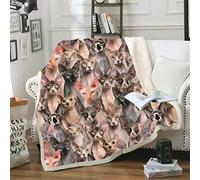 ZZXHG Pink Sphinx Cat Flannel Blanket King Size, Weighted Blankets Thick for Adults Teens, Fluffy Fleece Throw Blankets Large, Reversible Microfiber Sofa Blanket for Bed Chairs Office