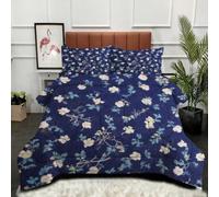 ZZXHG Single Duvet Colourful Floral Print, All Year Round Single Quilt for Cozy Nights, Machine Washable Reversible Comforter with 2 Pillowcases - 135x200 cm_A7214
