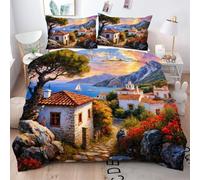 ZZXHG Super King Duvet Cover Set 3D Sea Tree, Reversible Superking Bedding Set with Zipper Closure + 2 Pillowcases 50x75cm, Quilt Covers for Home - 260x220cm_A17490