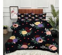 ZZXHG Super King Duvet Set Colourful Floral Print, All Seasons Combi Double Quilt for All Year Round Comfort, Quilt Lightweight and Warm All Season 260x220 cm_A7362