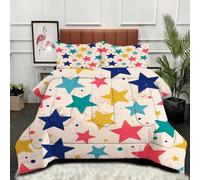 ZZXHG Super King Duvet Set Star Print, All Seasons Combi Double Quilt for All Year Round Comfort, Quilt Lightweight and Warm All Season 260x220 cm_7206a