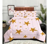 ZZXHG Super King Duvet Set Star Print, All Seasons Combi Double Quilt for All Year Round Comfort, Quilt Lightweight and Warm All Season 260x220 cm_7362a
