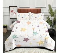 ZZXHG Super King Duvet Set Star Print, All Seasons Combi Double Quilt for All Year Round Comfort, Quilt Lightweight and Warm All Season 260x220 cm_7326a