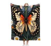 ZZXHG Throw Blanket Double Size 3D Butterfly, Flannel Blankets for Adult Kids, Soft Cozy Plush Fluffy Sofa Throws for Bed Bedspread Travel Couch, 60x80 Inch_A12845