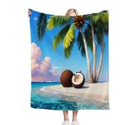 ZZXHG Throw Blankets Single Size 130x150 Brown Coconut, Soft Microfiber Flannel Fleece Thick Blanket for Boys Girls, Fluffy Throws for Bed Sofa Couch, 50x60 Inch