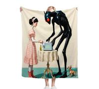 ZZXHG Throw Blankets Single Size 130x150 Robot Girl, Soft Microfiber Flannel Fleece Thick Blanket for Boys Girls, Fluffy Throws for Bed Sofa Couch, 50x60 Inch_A3928