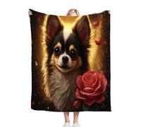 ZZXHG Weighted Blanket Throw for Adults Black Chihuahua, Plush Flannel Blanket for Bed King Size, Soft Reversible Microfiber Fluffy Fleece Blankets Large for Couch Car Sofa, 220x240 cm