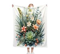 ZZXHG Weighted Blanket Throw for Adults Colourful Lily, Plush Flannel Blanket for Bed King Size, Soft Reversible Microfiber Fluffy Fleece Blankets Large for Couch Car Sofa, 220x240 cm
