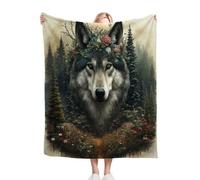 ZZXHG Weighted Blanket Throw for Adults Grey Animal Wolf, Plush Flannel Blanket for Bed King Size, Soft Reversible Microfiber Fluffy Fleece Blankets Large for Couch Car Sofa, 220x240 cm