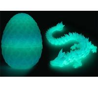 ZZXIAOJIE 3D Printed Dragon Egg Fidget Toys Mystery Crystal 3D Printed Animals Articulated Dragon Easter Eggs Gifts Home Desk Decor (Luminous)