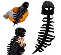 ZZXIAOJIE Dinosaur Skeleton Costume Realistic Dino Plush Skeleton Mask Spine 3D Spinosaurus Plush Dino Costume Adult (Black, 80cm)
