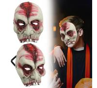 ZZXIAOJIE Scary Demon Mask Realistic Devil Skull Mask with Elastic Band Adult Halloween Carnival Costume Fancy Dress Cosplay Props
