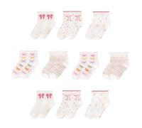 Zzxlw Girls Hiking Socks 10 Pairs Double Cuff & Bow Design 5 Colors Kids Mid Cut Soft Elastic Cute Funny Novelty Fashion Sports Daily Socks 9-13 Years XL