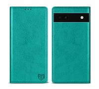 ZZXX for Google Pixel 6a Wallet Case with [RFID Blocking] Card Slot Stand Strong Magnetic Leather Flip Fold Protective Phone Case for Google Pixel 6a Case Wallet(Lake Blue-6.1 inch)