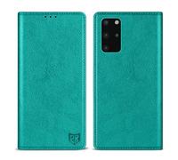 ZZXX Samsung Galaxy S20 Plus Wallet Case with [RFID Blocking] Card Slot Stand Strong Magnetic Leather Flip Fold Protective Phone Case for Samsung Galaxy S20+ Case Wallet(Lake Blue-6.7 inch)