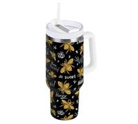 ZZXXB Bee Sweet Honey Insulated Stainless Steel Water Bottle with Handle and Straw Lid Double Walled Travel Mug 40 oz