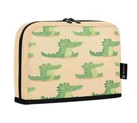 ZZXXB Cartoon Crocodiles Pencil Case Compartment Stand up Pen Pouch with Zipper for Boys Girls Students