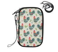 ZZXXB Cock Spruce Branches Passport Holder for Travel Essentials | Rfid Blocking Passport Cover Wallet for Women Men with Card Slots, ID Window, Zipper Pocket, Detachable Wrist Strap