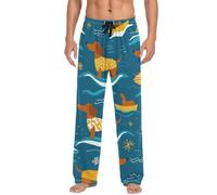ZZXXB Dachshund and Ships Pajama Pants for Men Comfort Sleep Lounge Bottoms Straight-fit with Pockets XL
