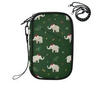 ZZXXB Elephant Spruce Branches Passport Holder for Travel Essentials | Rfid Blocking Passport Cover Wallet for Women Men with Card Slots, ID Window, Zipper Pocket, Detachable Wrist Strap