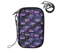 ZZXXB Galaxy Nebula Frog Passport Holder for Travel Essentials | Rfid Blocking Passport Cover Wallet for Women Men with Card Slots, ID Window, Zipper Pocket, Detachable Wrist Strap