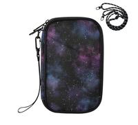 ZZXXB Galaxy Nebula Passport Holder for Travel Essentials | Rfid Blocking Passport Cover Wallet for Women Men with Card Slots, ID Window, Zipper Pocket, Detachable Wrist Strap