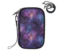 ZZXXB Galaxy Nebula Star Passport Holder for Travel Essentials | Rfid Blocking Passport Cover Wallet for Women Men with Card Slots, ID Window, Zipper Pocket, Detachable Wrist Strap