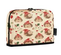 ZZXXB Hedgehog Holly Leaves Pencil Case Compartment Stand up Pen Pouch with Zipper for Boys Girls Students