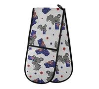 ZZXXB Koala Australian Flag Double Oven Mitt Heat Resistant Non-Slip Kitchen Gloves Extra Long 7" x 35" for Cooking Baking Barbecue Grilling