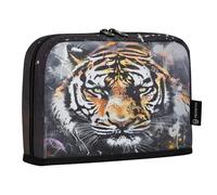 ZZXXB Retro Wild Tiger Pencil Case Compartment Stand up Pen Pouch with Zipper for Boys Girls Students