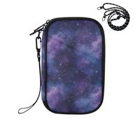 ZZXXB Space Galaxy Nebula Passport Holder for Travel Essentials | Rfid Blocking Passport Cover Wallet for Women Men with Card Slots, ID Window, Zipper Pocket, Detachable Wrist Strap