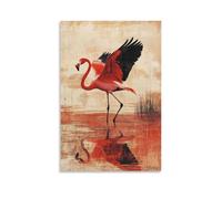 ZZXZHTHB Animal Poster Wings of Vermilion - Flamingo in Venetian Lagoon Wall Art Mural Modern Decoration Hanging Art Poster 16x24inch(40x60cm)